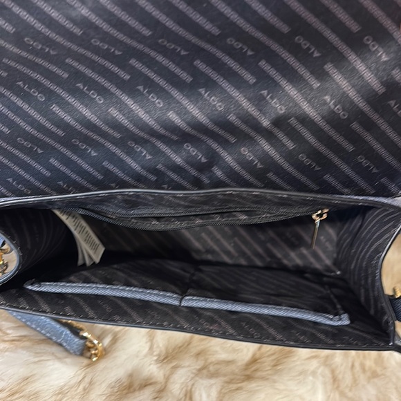 ALDO Blue Denim with White & Gold. Top Handle with Crossbody - Picture 11 of 12